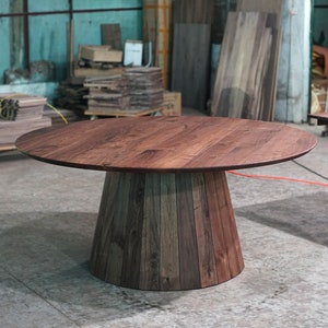 Round shape Table, Walnut table, Dining Table