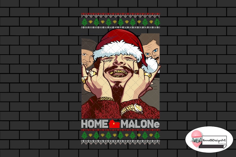 Home Malone Png Post Malone Home Alone Always Tired Gold | Etsy