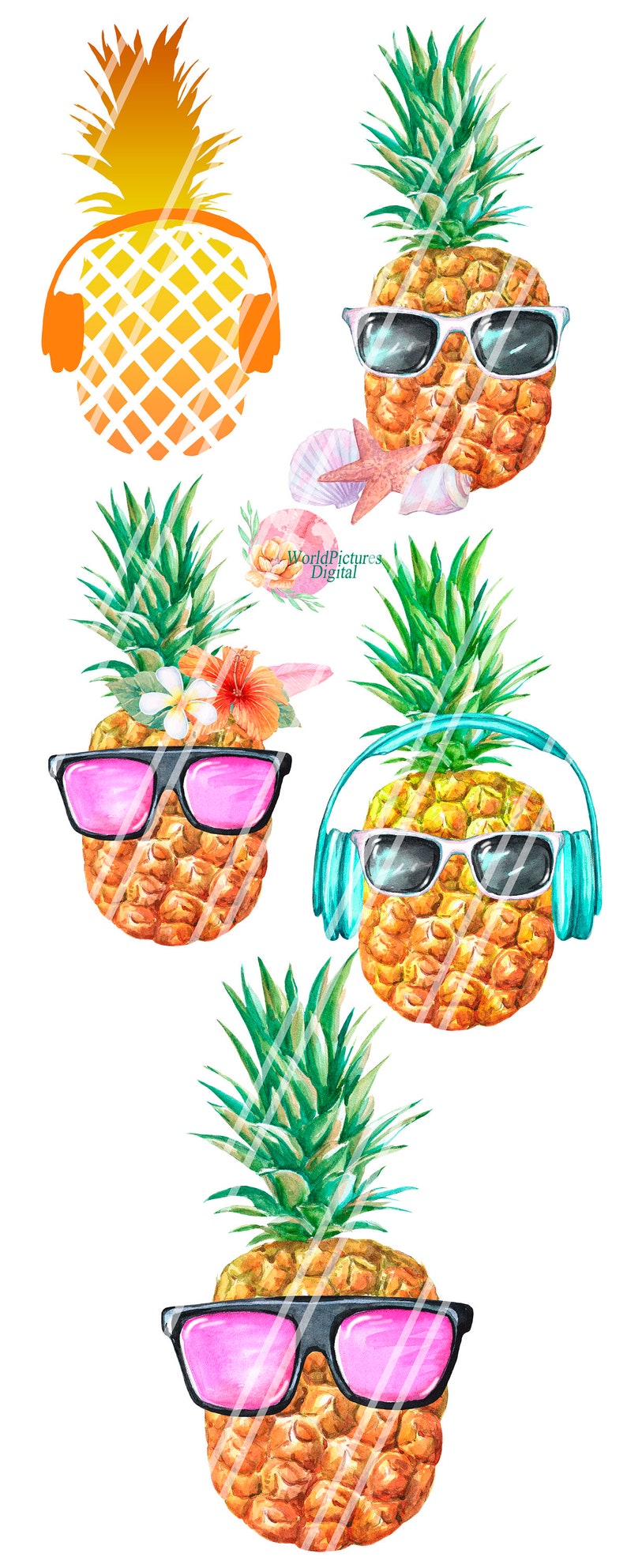 Download Watercolor Summer Clipart Set Watercolor Pineapple Watercolor Tropical Clip Art Clip Art Tropical Floral Clipart Pineapple Clipart Clip Art Art Collectibles Safarni Org