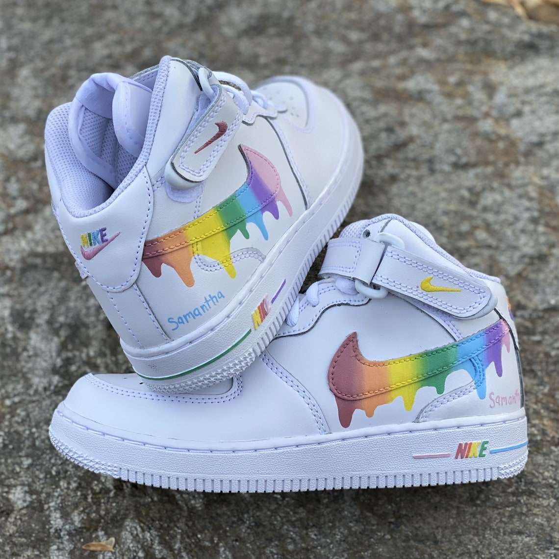 Custom Pastel Rainbow Nike Drip Air Force Ones Custom AF1 | Etsy