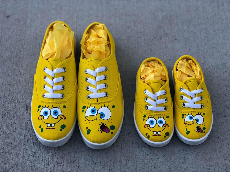 Spongebob Custom painted shoes vans converse toms | Etsy