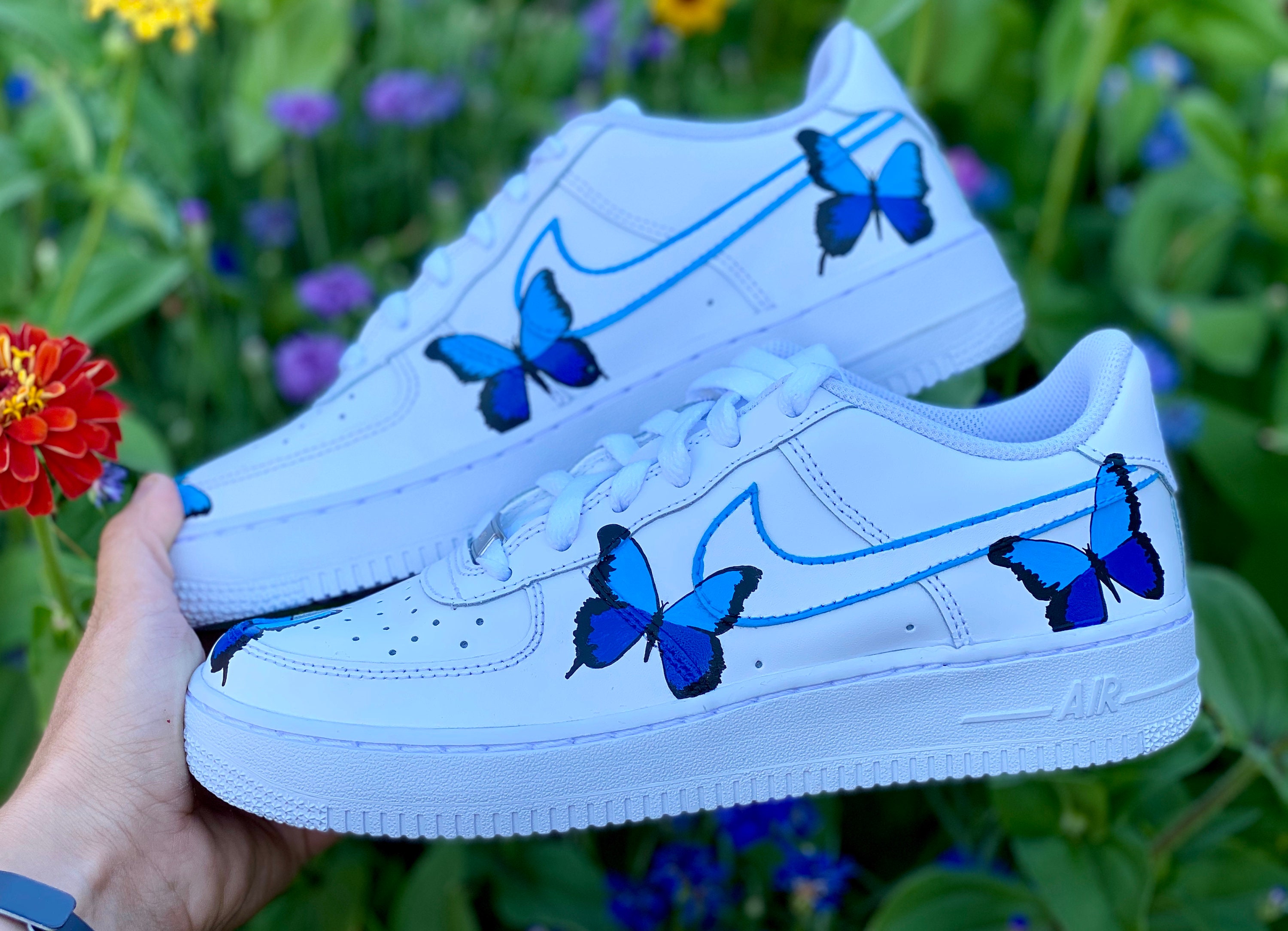 Custom Pick your color Nike Butterfly Air Force Ones | Etsy
