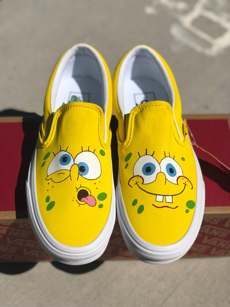 Spongebob Custom painted shoes vans converse toms | Etsy