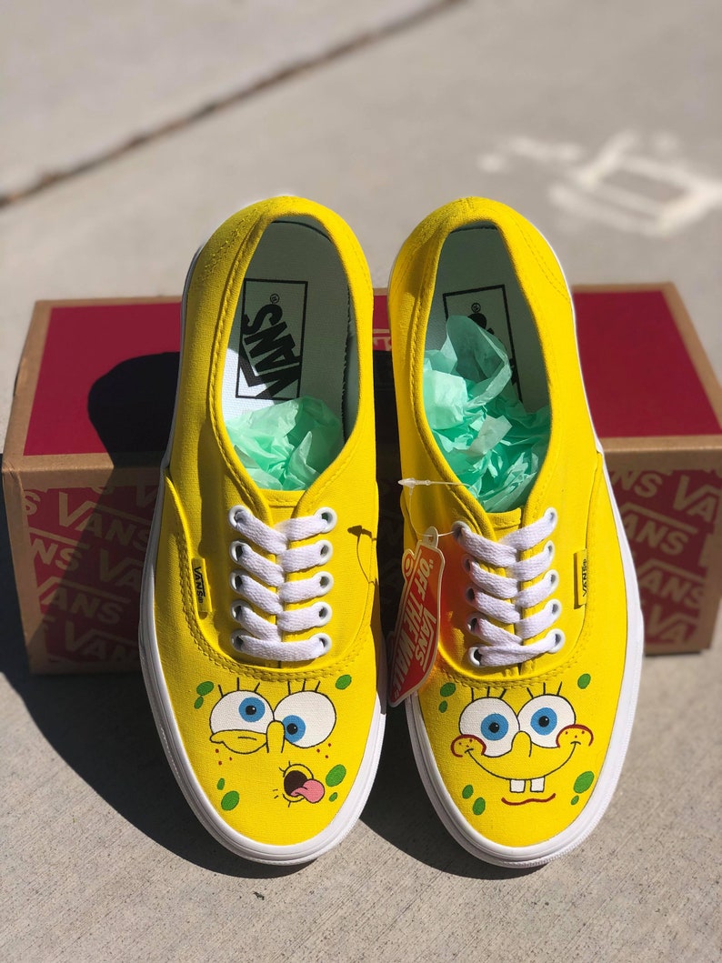 Spongebob Custom painted shoes vans converse toms | Etsy