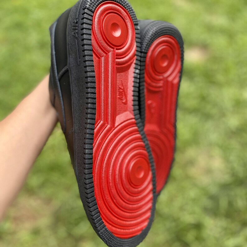 custom air force 1 red bottoms