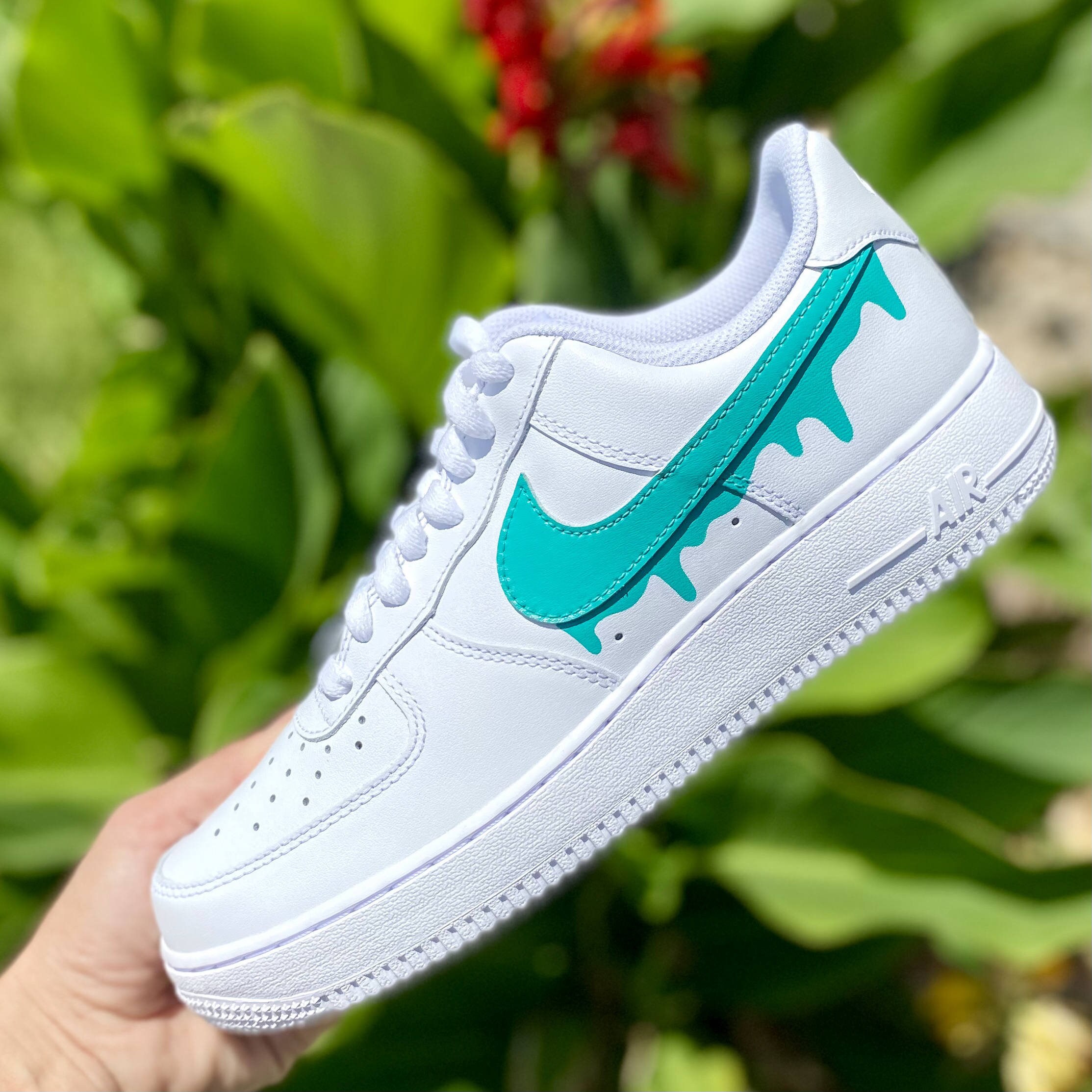 Custom Turquoise Nike Drip Air Force Ones Custom AF1 | Etsy