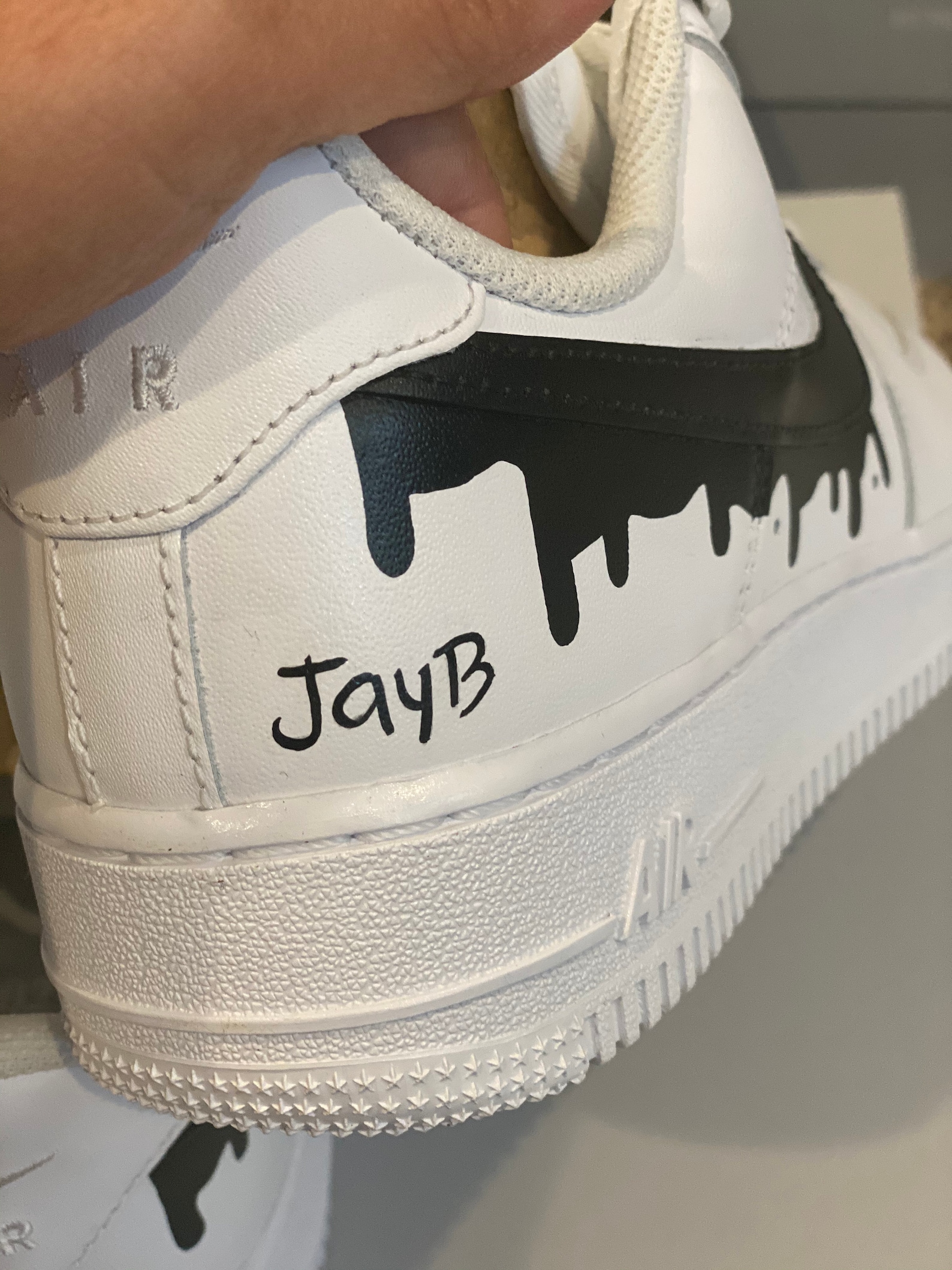 Custom Black Nike Drip Air Force Ones Custom AF1 Custom | Etsy
