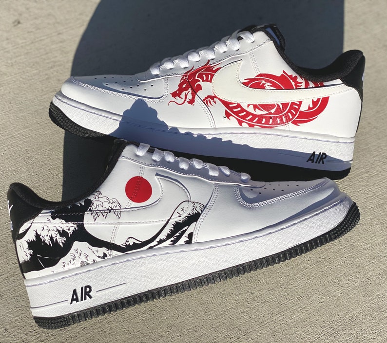 Custom Red Dragon Nike Air Force Ones Custom AF1 Zapatos | Etsy México