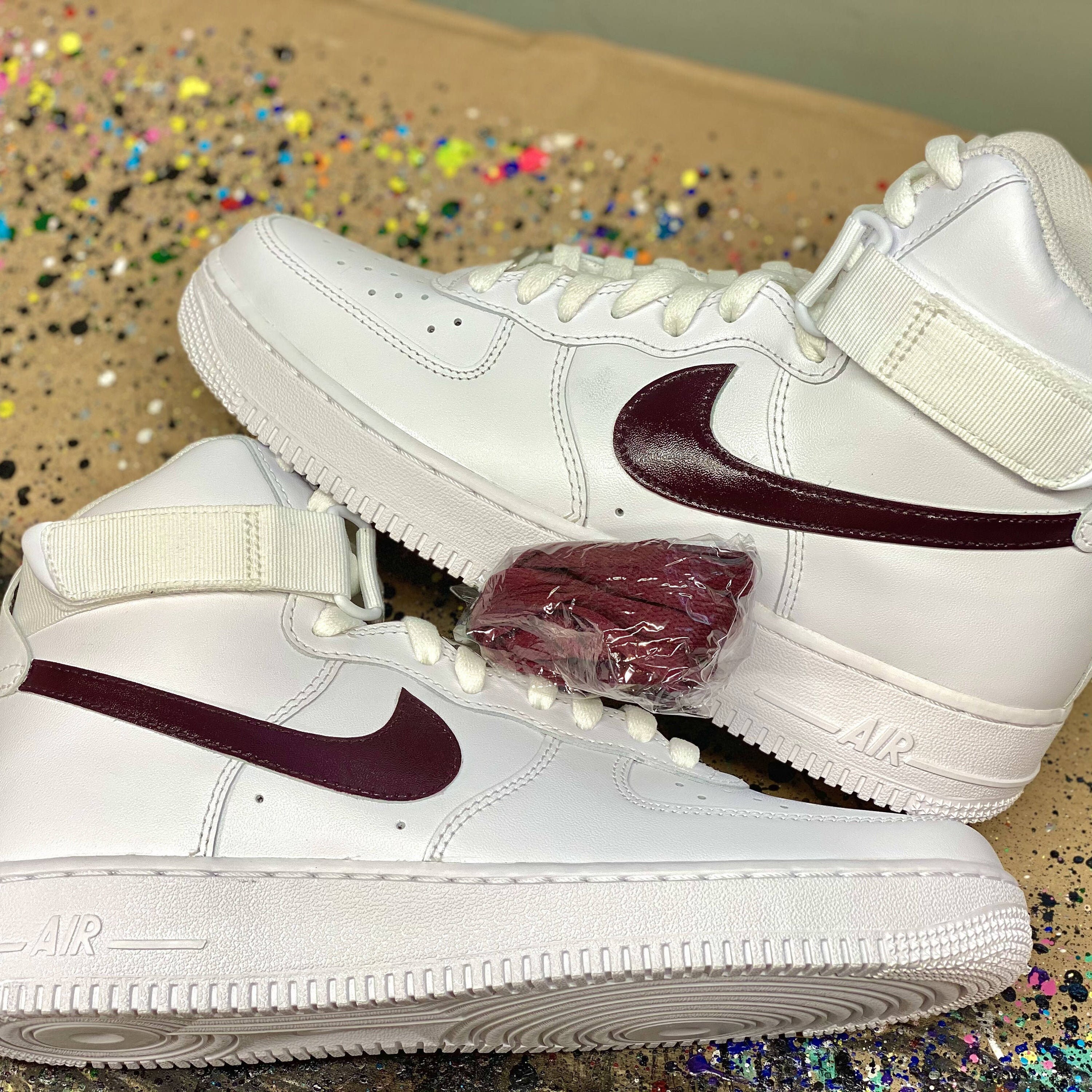 nike air force 1 high top maroon