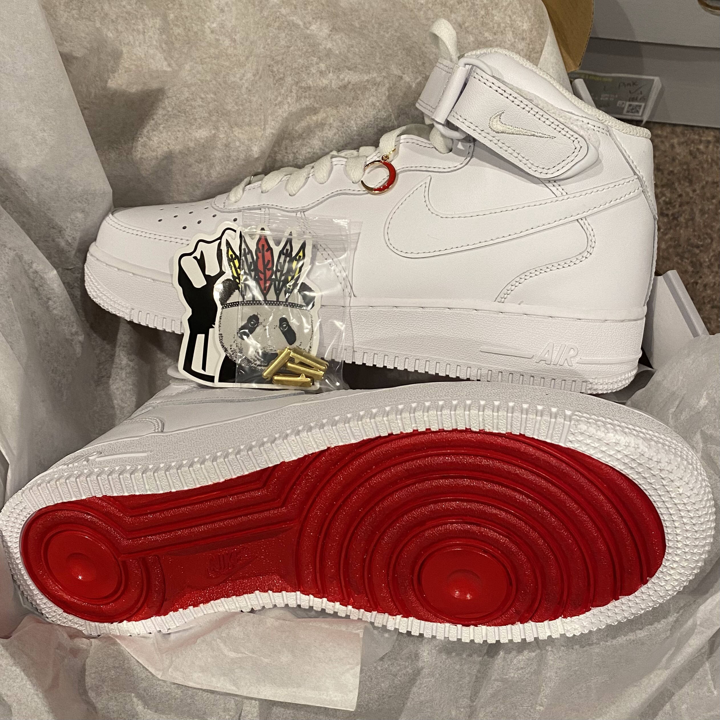 Red Bottoms Air Force 1 Red Soles Custom AF1 Custom | Etsy