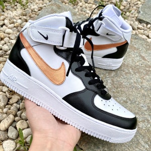 Elige tu color Nike Air Force Ones personalizadas de negro y | Etsy México