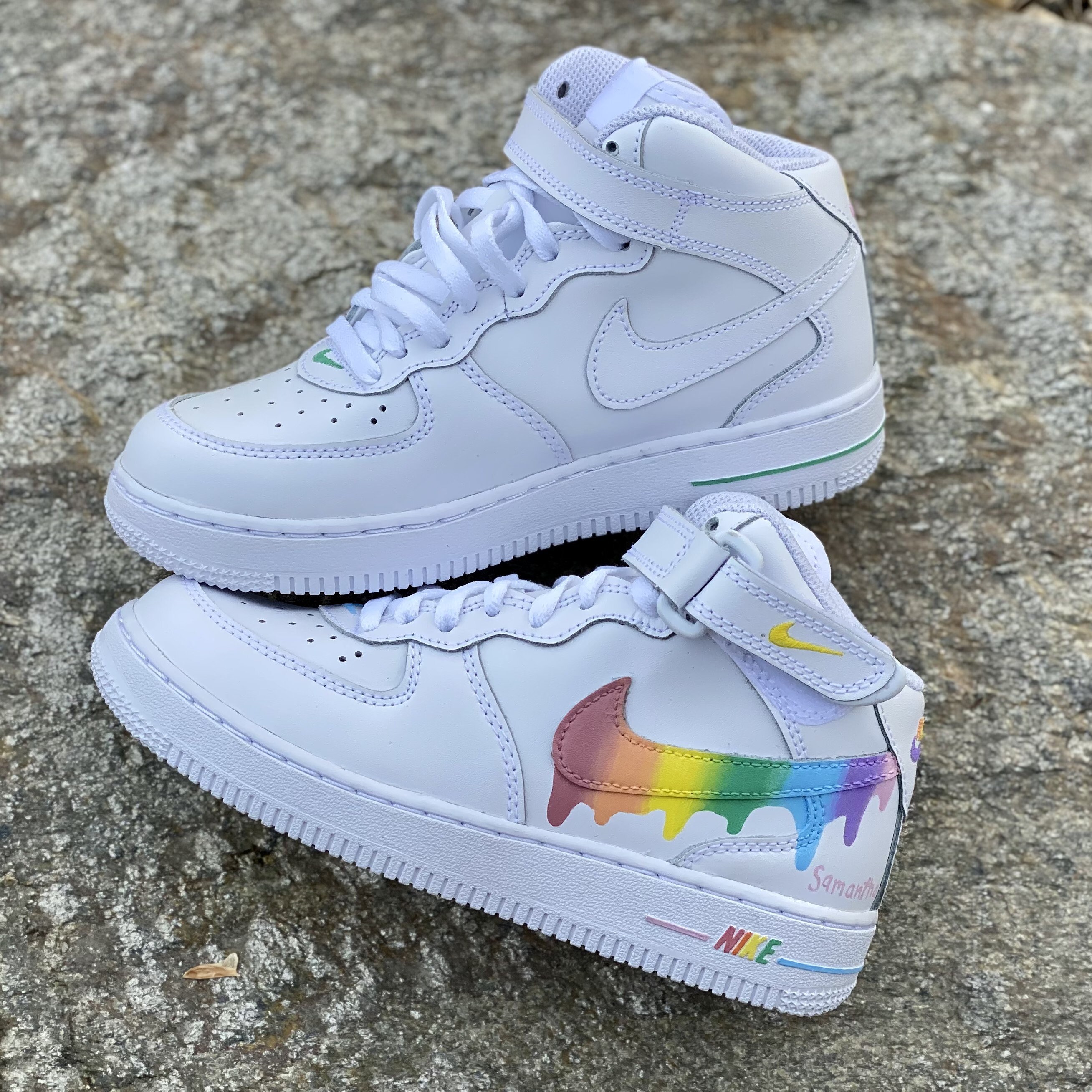 Custom Pastel Rainbow Nike Drip Air Force Ones Custom AF1 | Etsy
