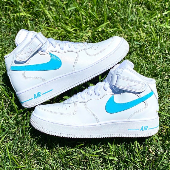 nike air force ones baby blue