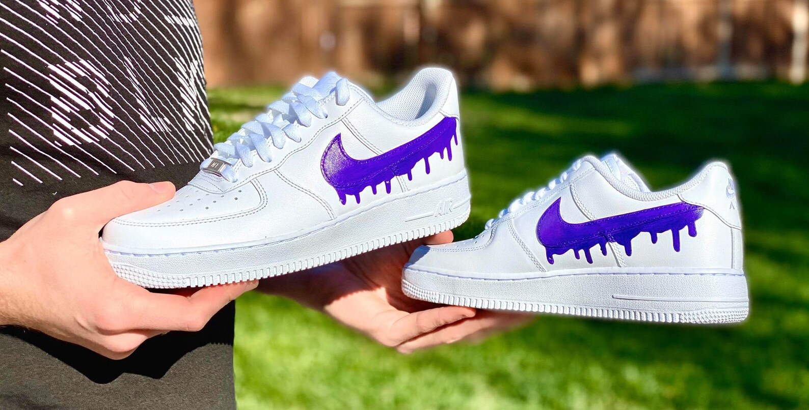 Custom Purple Nike Drip Air Force Ones Custom AF1 Custom | Etsy