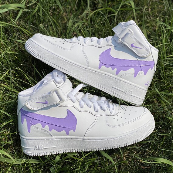 Custom Light Purple Nike Drip Air Force Ones Custom AF1 | Etsy