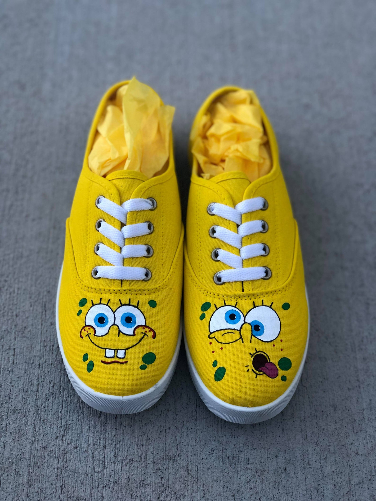 Spongebob Custom painted shoes vans converse toms | Etsy