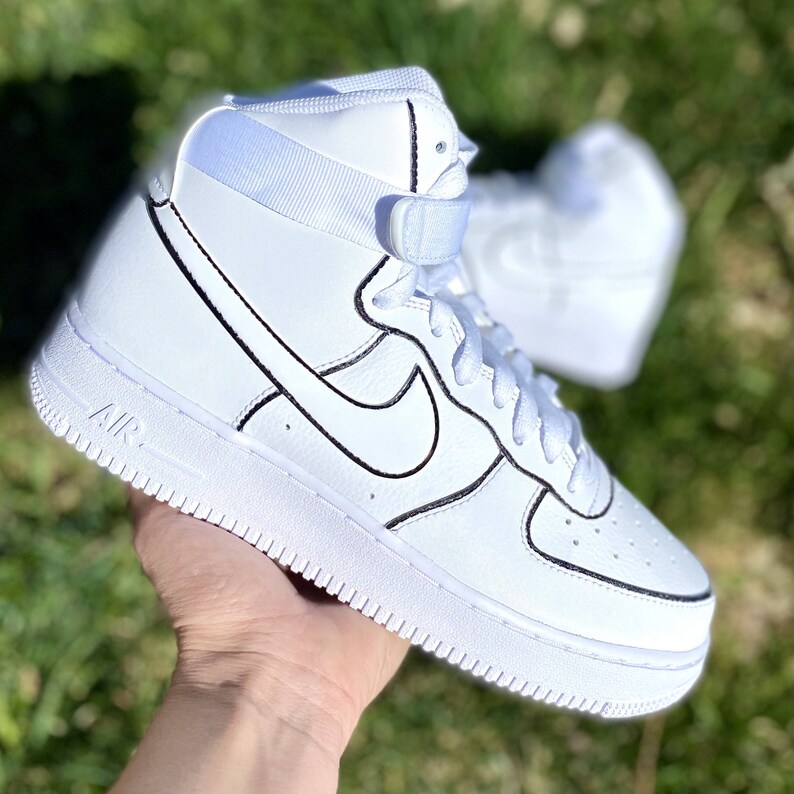 Cartoon Black Outline Air Forces Custom AF1 Custom Painted | Etsy