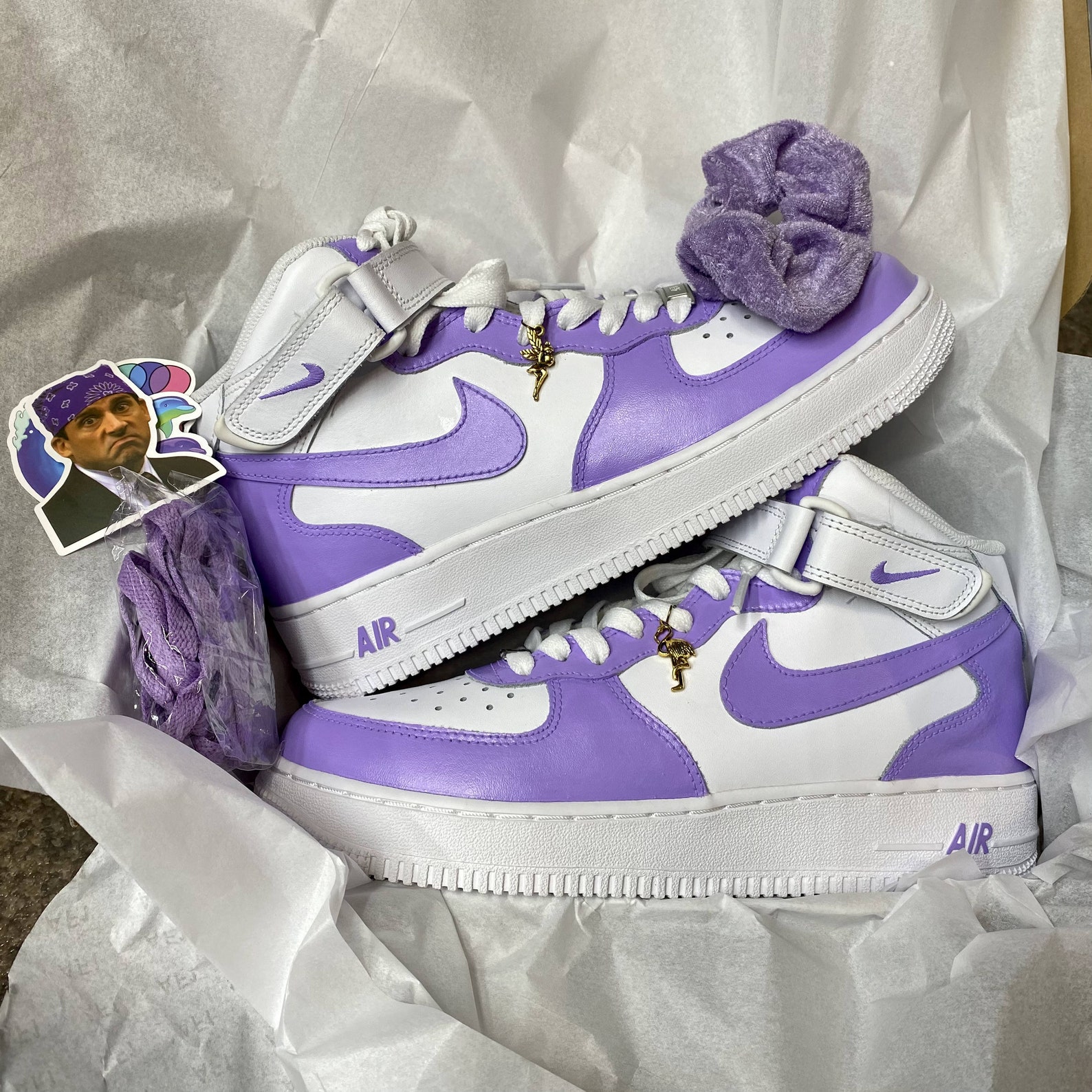 Pick Your Color Custom Nike Air Force Ones Light Purple | Etsy