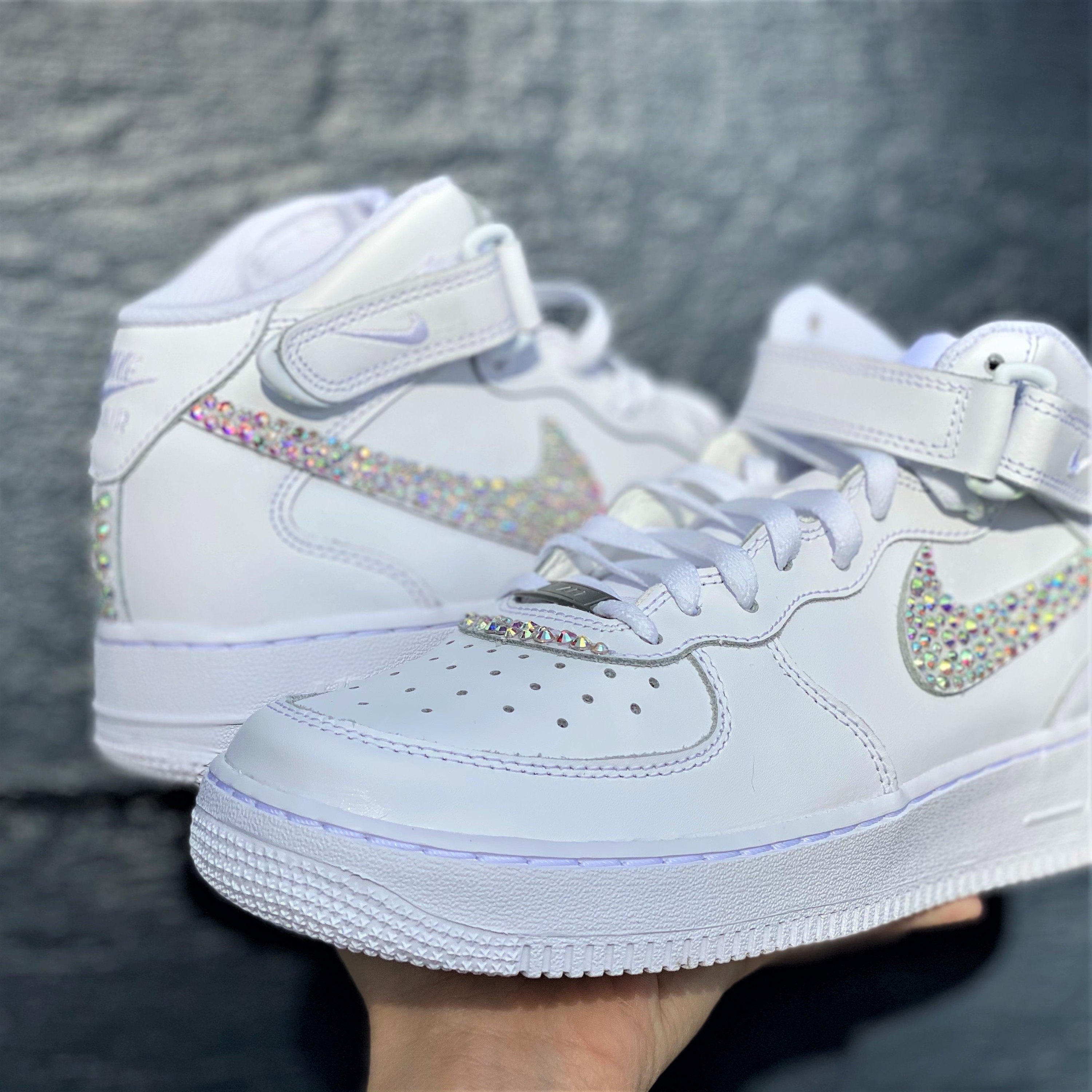 nike shoes with bling swoosh