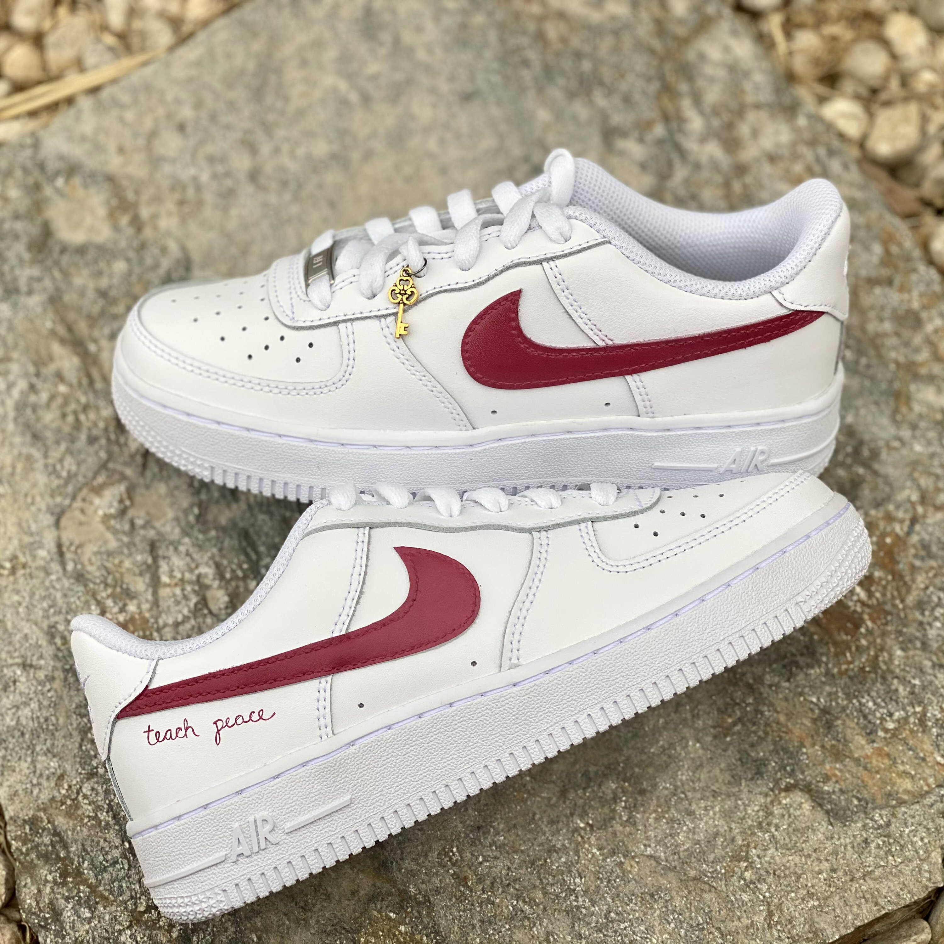 nike air force 1 maroon and white