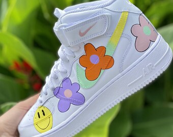 custom air force 1 smiley face