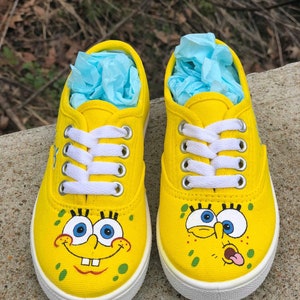 Spongebob Custom painted shoes vans converse toms | Etsy