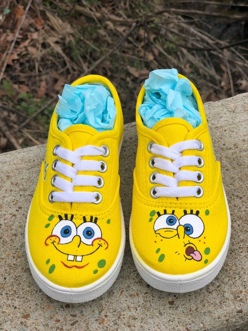 Spongebob Custom painted shoes vans converse toms | Etsy