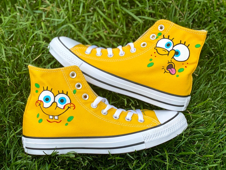  Spongebob  Custom painted shoes  vans converse toms Etsy