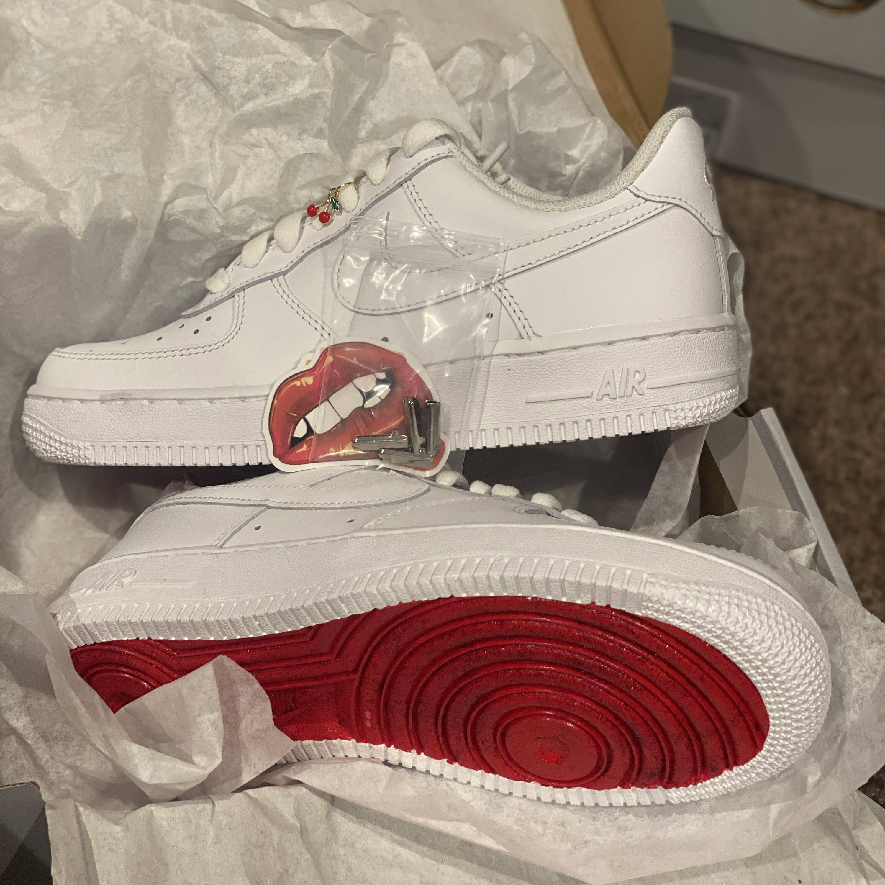 Red Bottoms Air Force 1 Red Soles Custom AF1 Custom | Etsy