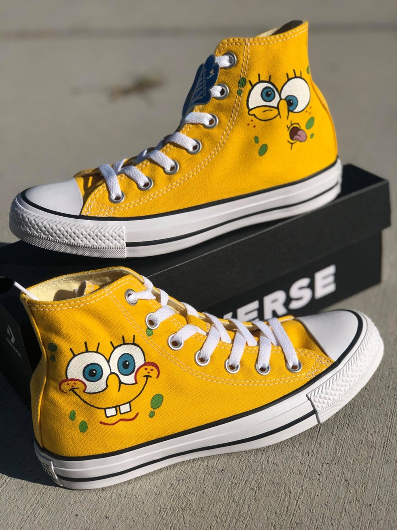  Spongebob  Custom painted shoes  vans converse toms Etsy