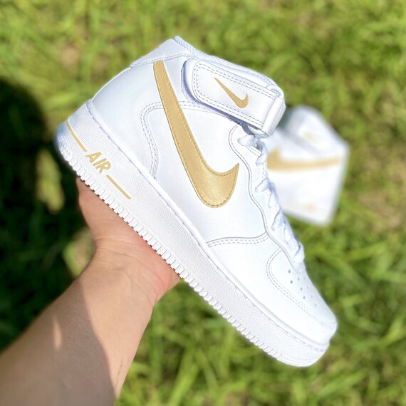 Pick Your Color Beige Swoosh Custom Nike Air Force Ones | Etsy