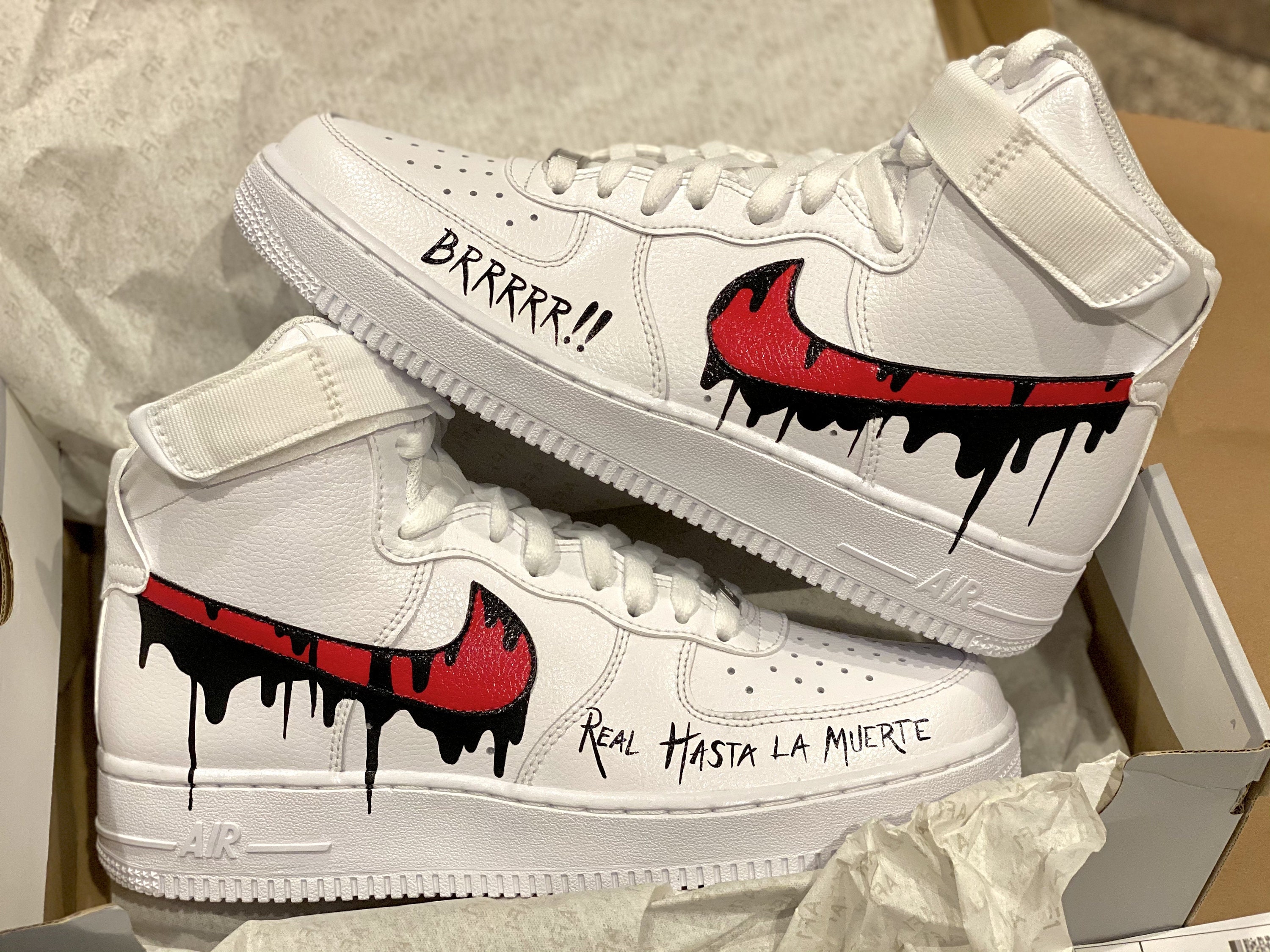 Custom Shadow Nike Drip Air Force Ones Pick Your Color | Etsy