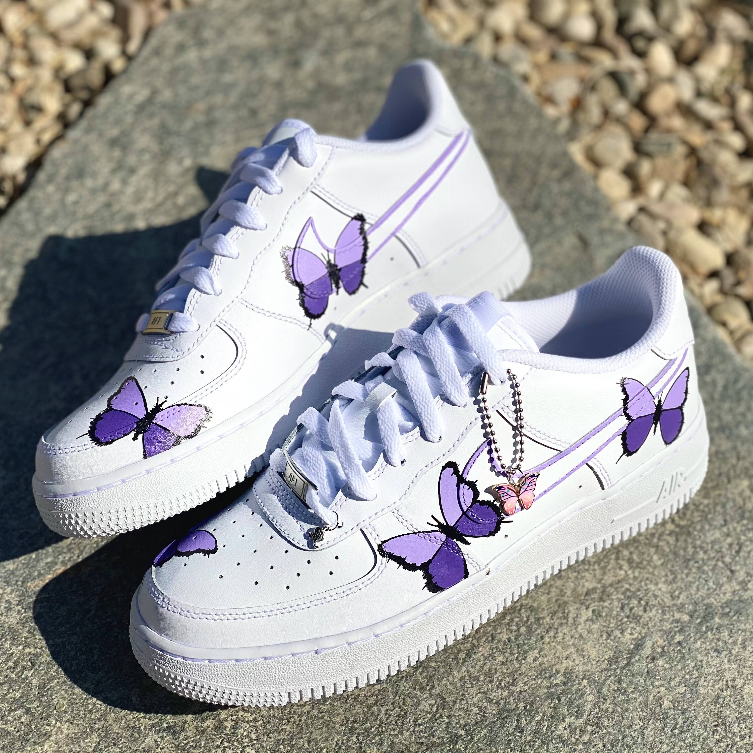 nike air force with butterflies