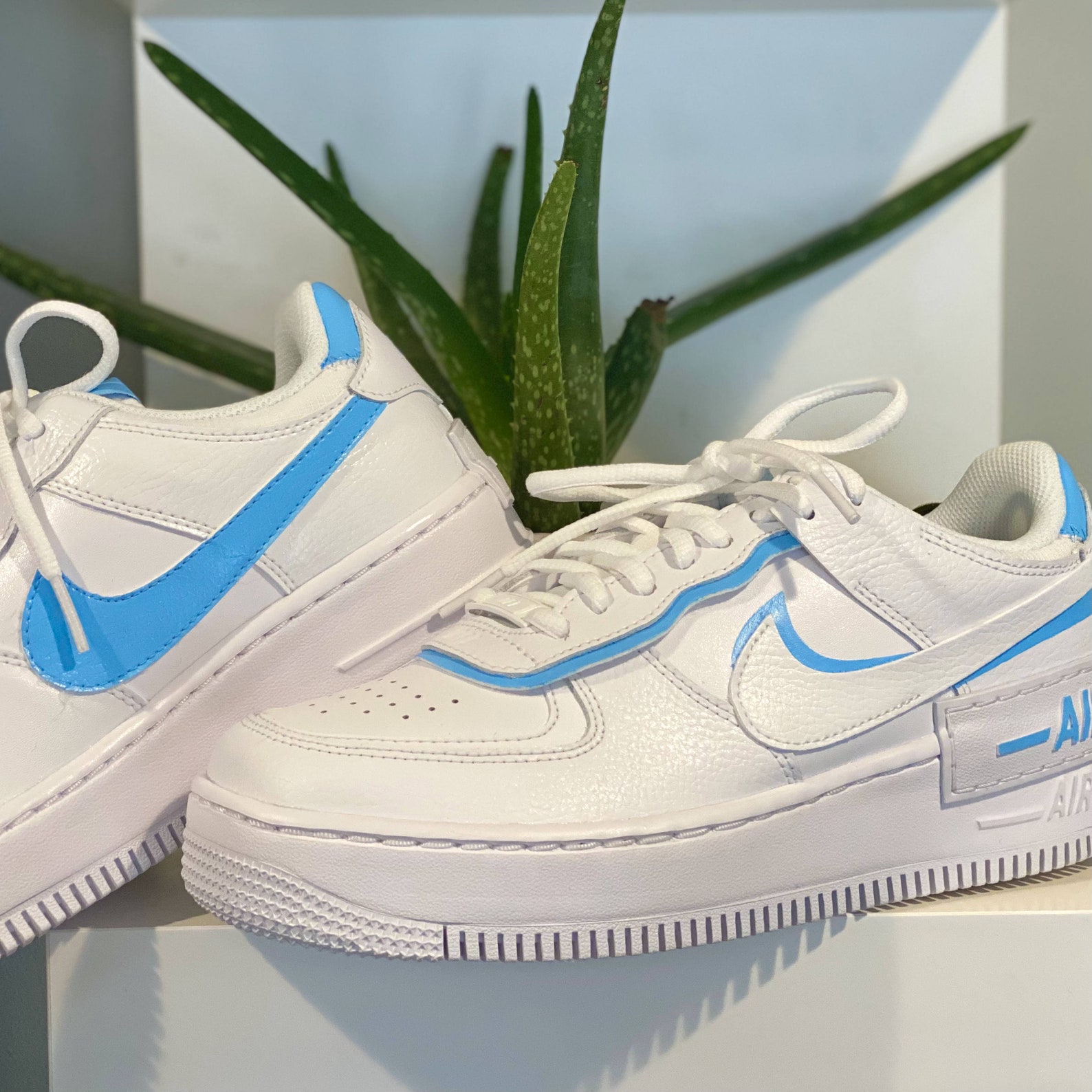 Pick Your Color Custom Nike Air Force Shadows Baby Blue | Etsy