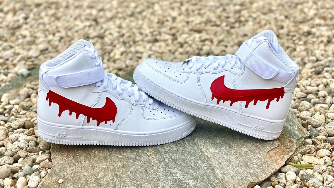Custom Red Nike Drip Air Force Ones Pick Your Color Custom | Etsy