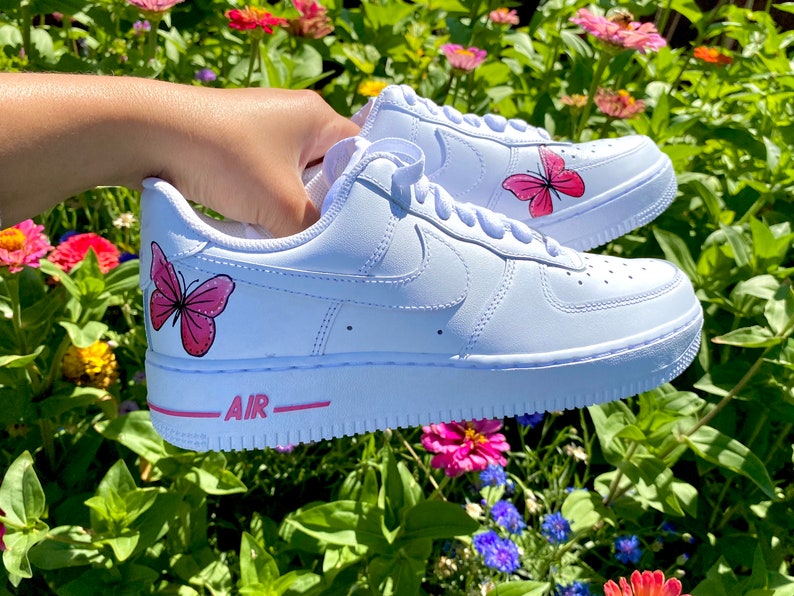 Custom Purple Nike Butterfly Air Force Ones Custom AF1 Etsy