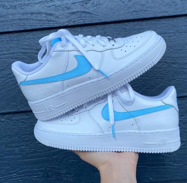 Pick Your Color Custom Nike Air Force Ones swoosh Tongue Etsy