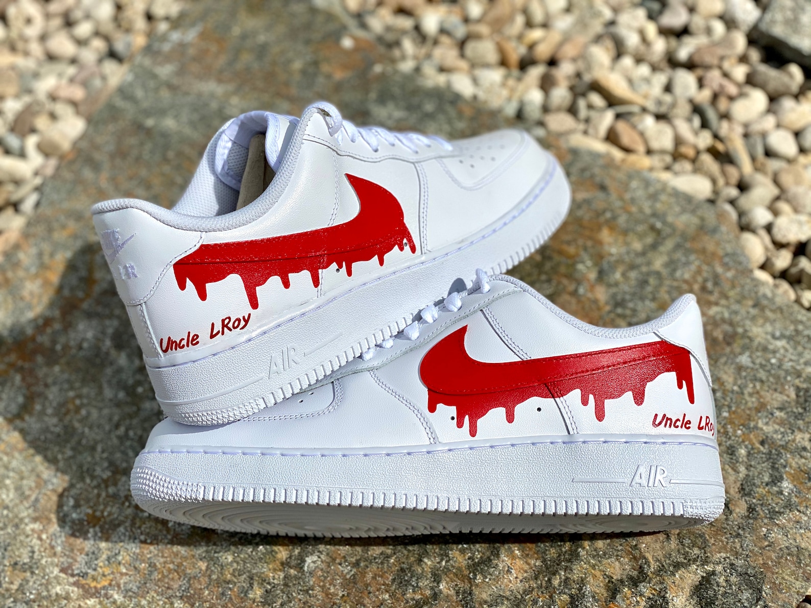 Custom Red Nike Drip Air Force Ones Custom AF1 Custom | Etsy