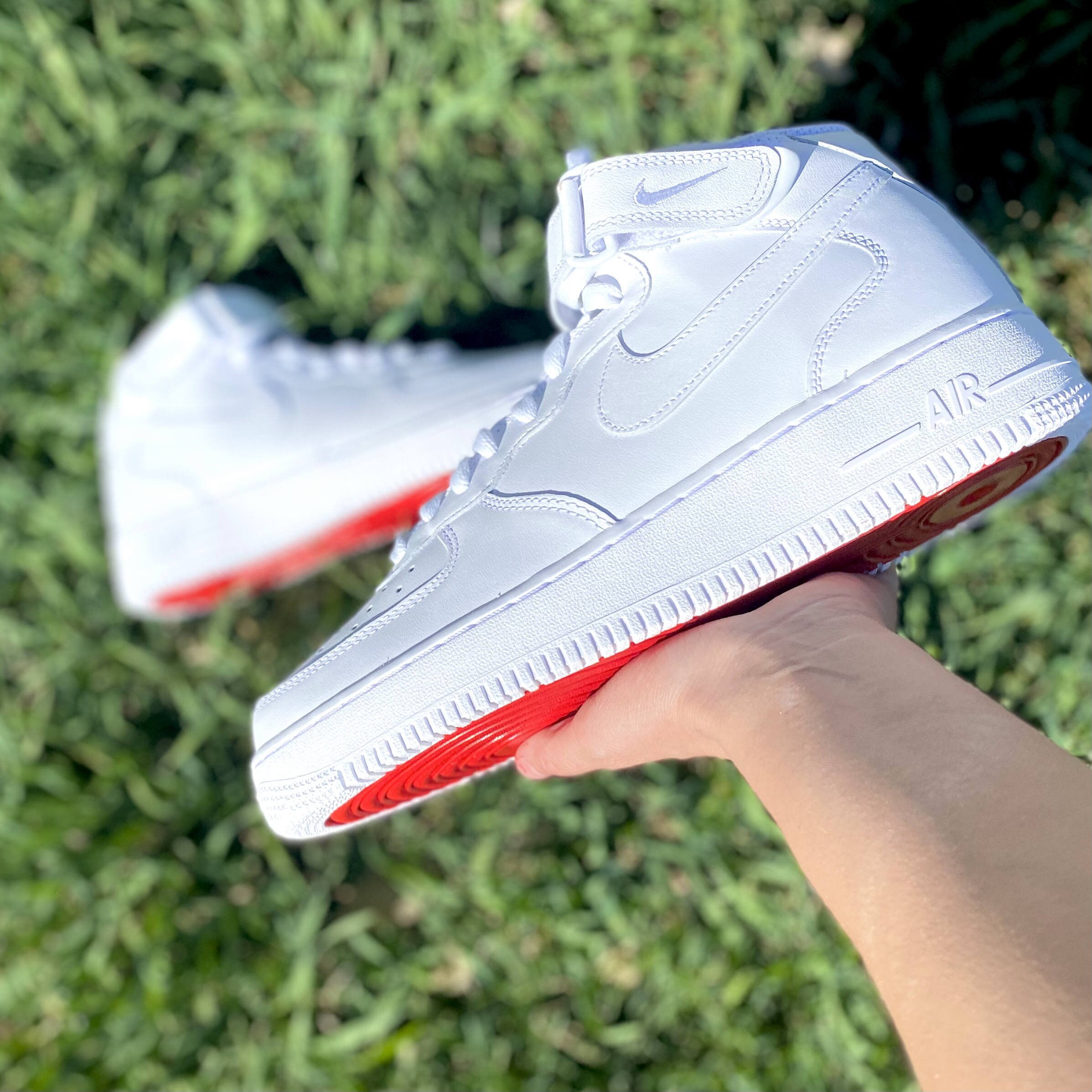 red bottom af1 custom