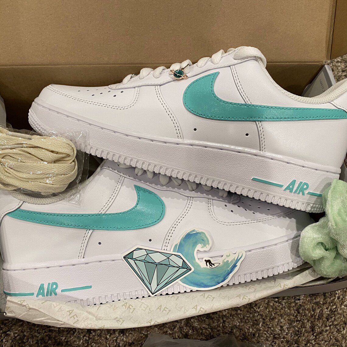 air force 1 turquoise tick