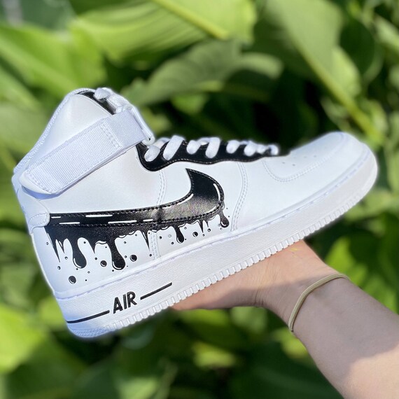 Custom Black Nike Drip Air Force Ones Custom AF1 Custom | Etsy