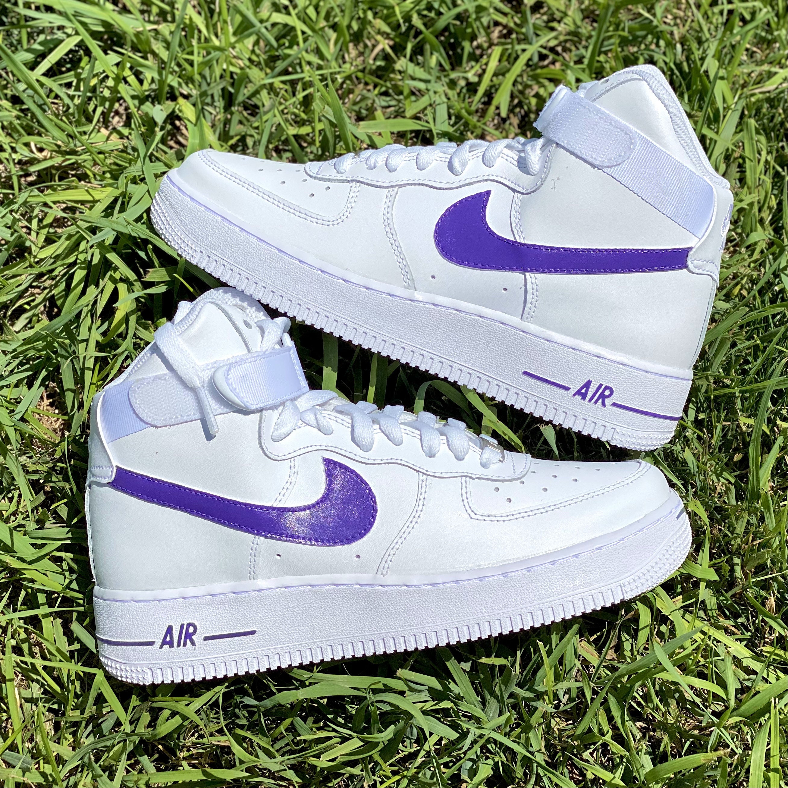 custom purple nike air force 1