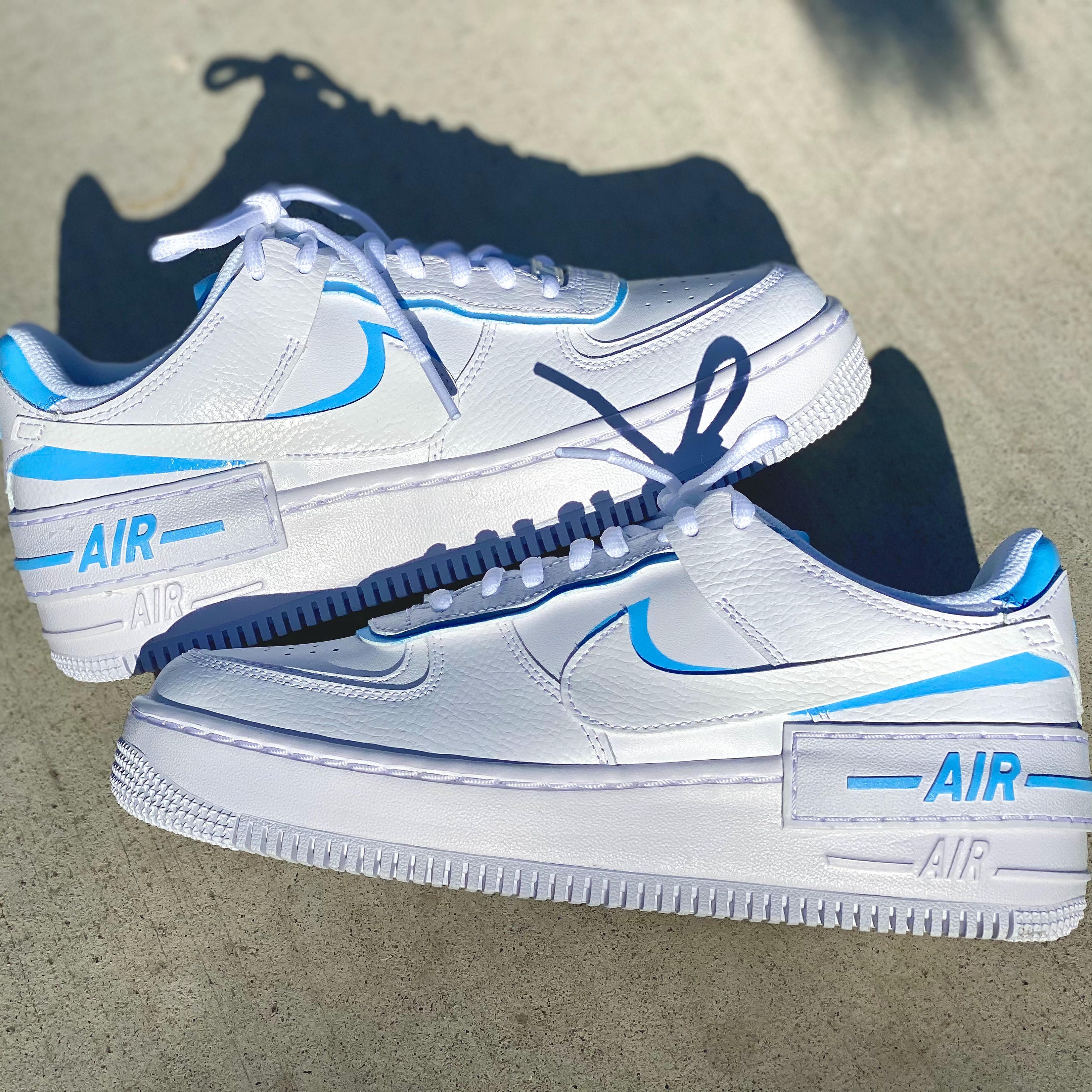 Pick Your Color Custom Nike Air Force Shadows Baby Blue Etsy