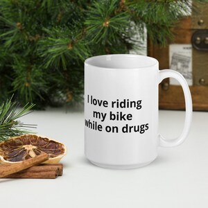 Divertida taza de café de Lance Armstrong: Me encanta andar en bicicleta