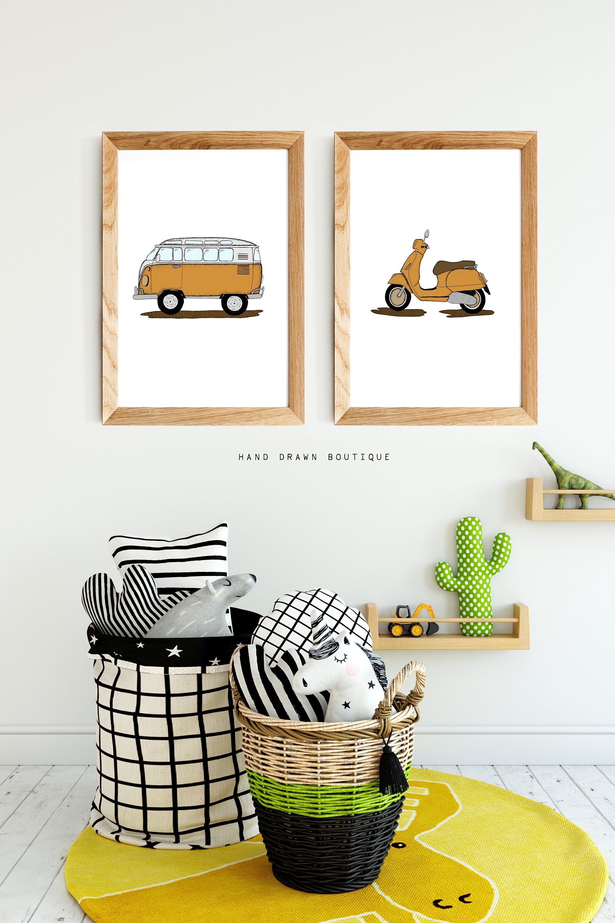 Vintage Car Wall Art Set of 2 Car Prints Classic Car Black | Etsy