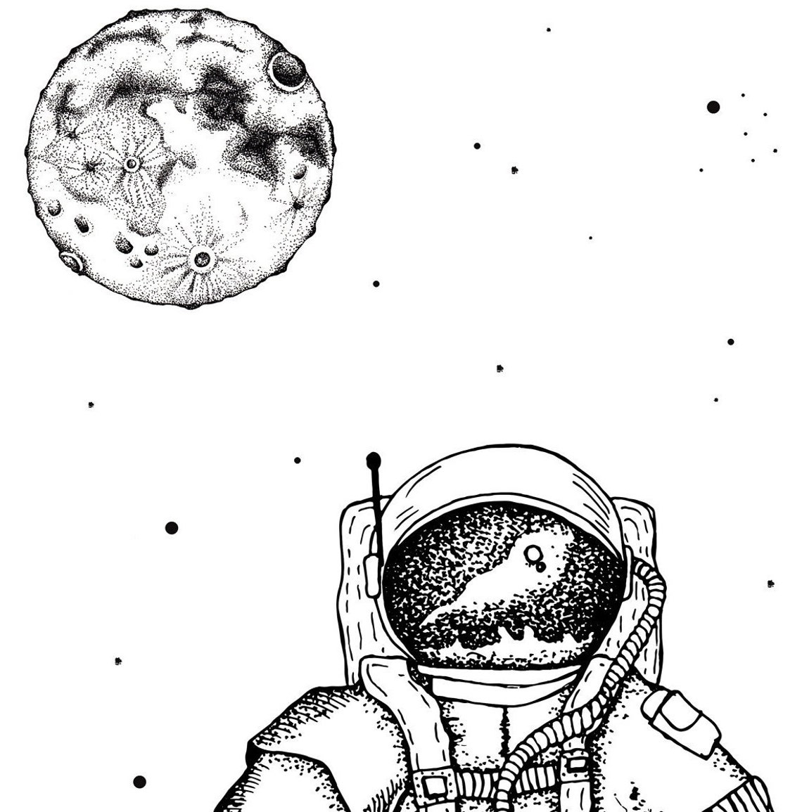 Astronaut Wall Art Print Space Art Prints Black And White Etsy