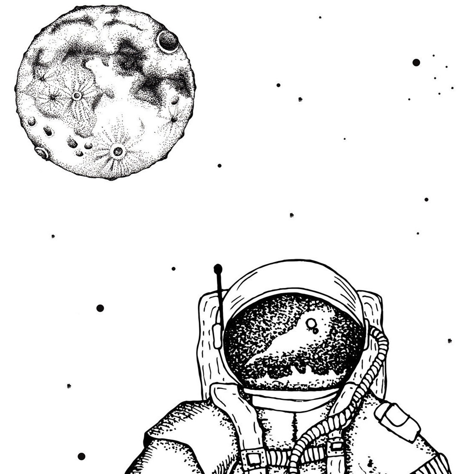 Astronaut Wall Art Print Space Art Prints Black And White Etsy