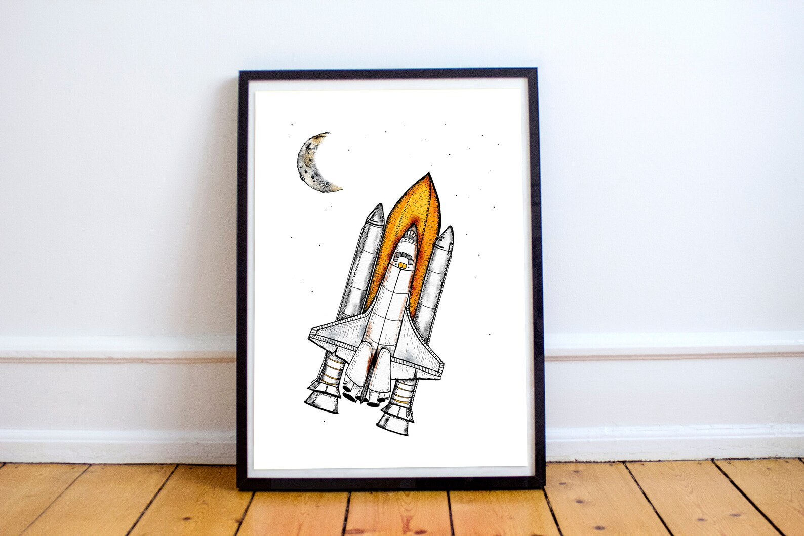 Rocket Wall Art Space Shuttle Print Spaceship Printable Wall | Etsy
