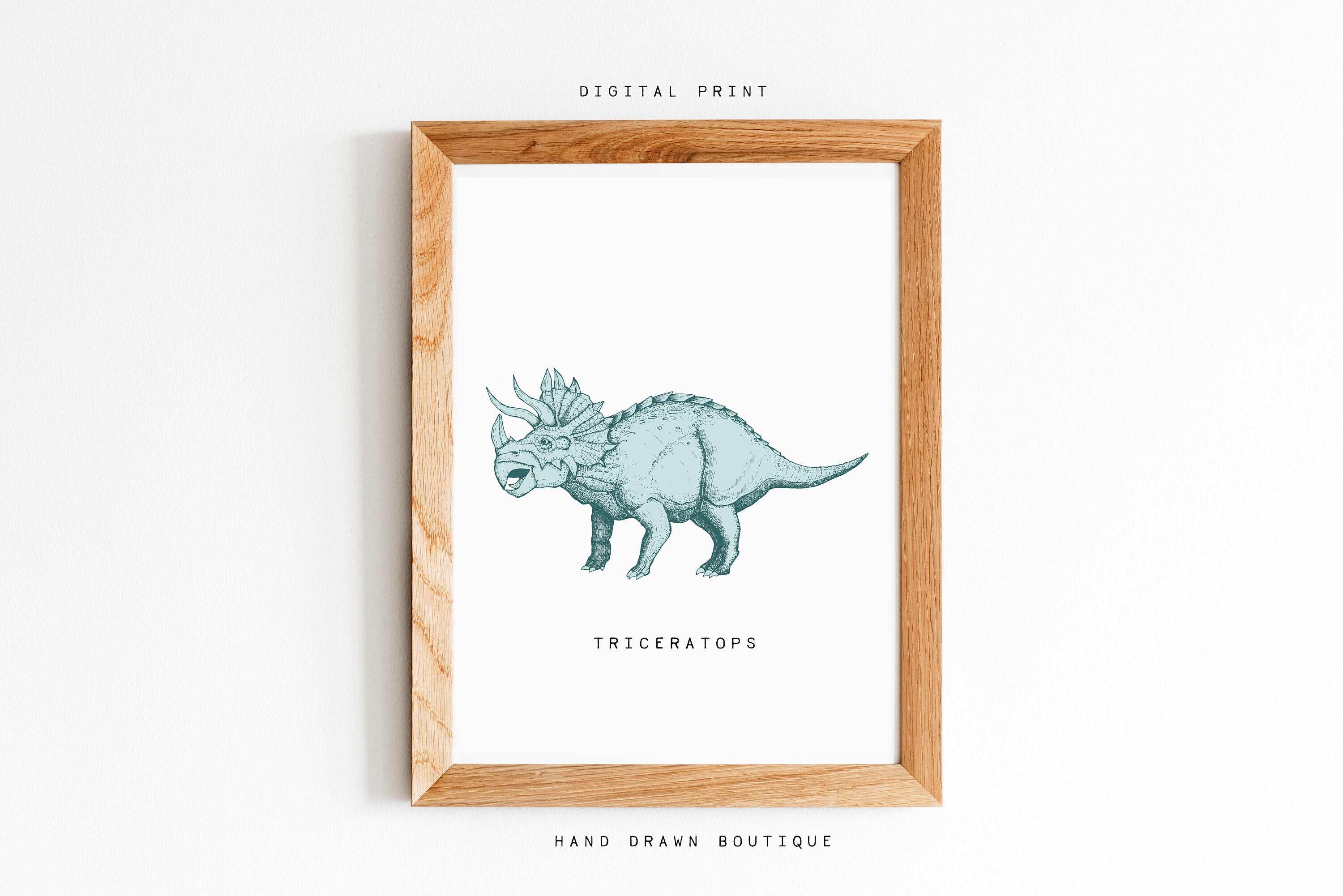 Blue Dinosaur Wall Art Print Dino Set of 4 Prints Navy Blue Etsy