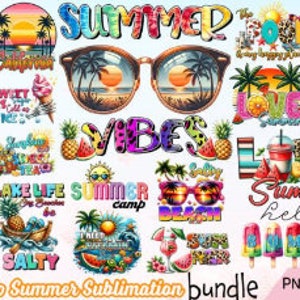 20 Paquete de verano Png, Hola verano, Vida de verano Png, Paquete de vida en la playa, Diseño de paquete Png, Playa salada, Diseños de sublimación, Descarga digital